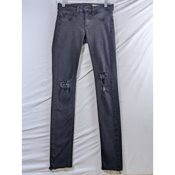 Rag & Bone Jeans Womens Size 25 Distressed Black Legging - Picture 1 of 16